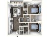 275.2J-B 3D Floor Plan 275.2J-B 3D Floor Plan at The George & The Leonard, Atlanta, GA, 30312